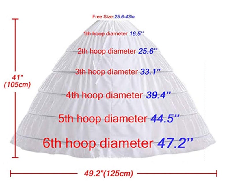 aingycy 6-Hoops Hoop Skirt Full A-line Bridal Dress Gown Slip Petticoat for Wedding Dress Crinoline Underskirt Ball Gown - Image 3